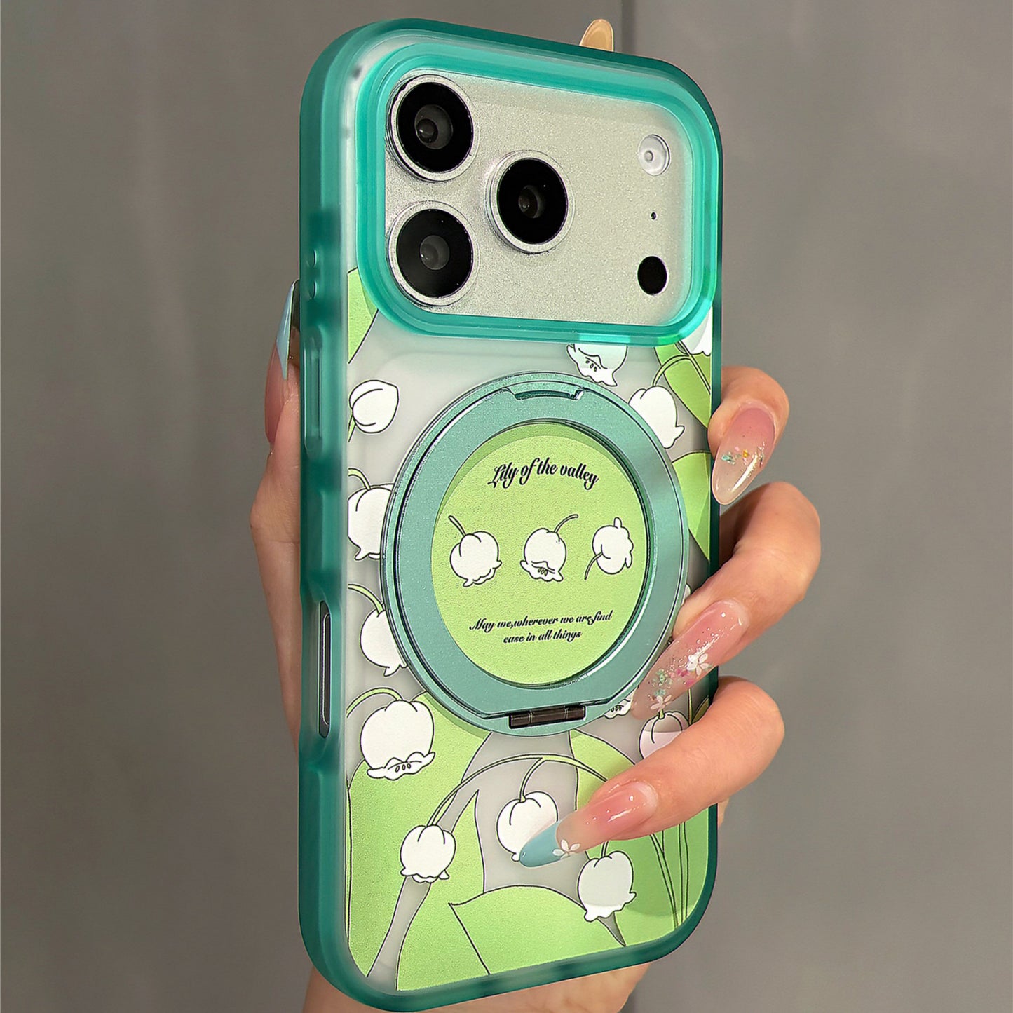Elegant Lily of the Valley Stand Acrylic Phone Case
