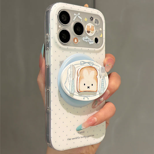 Polka Dot Toast Magnetic Stand Acrylic Phone Case