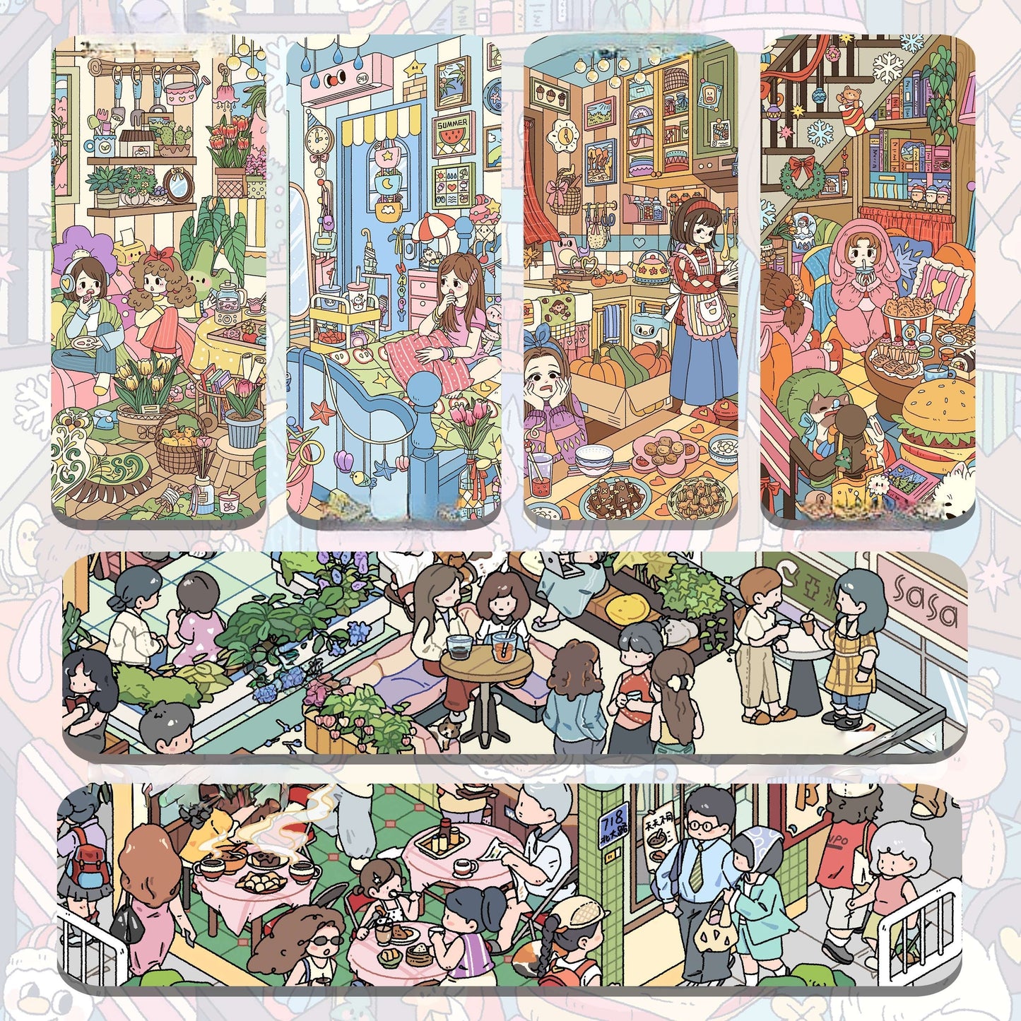 Life in Four Seasons 3D Sticker | 6 Cute Miniature Scenes