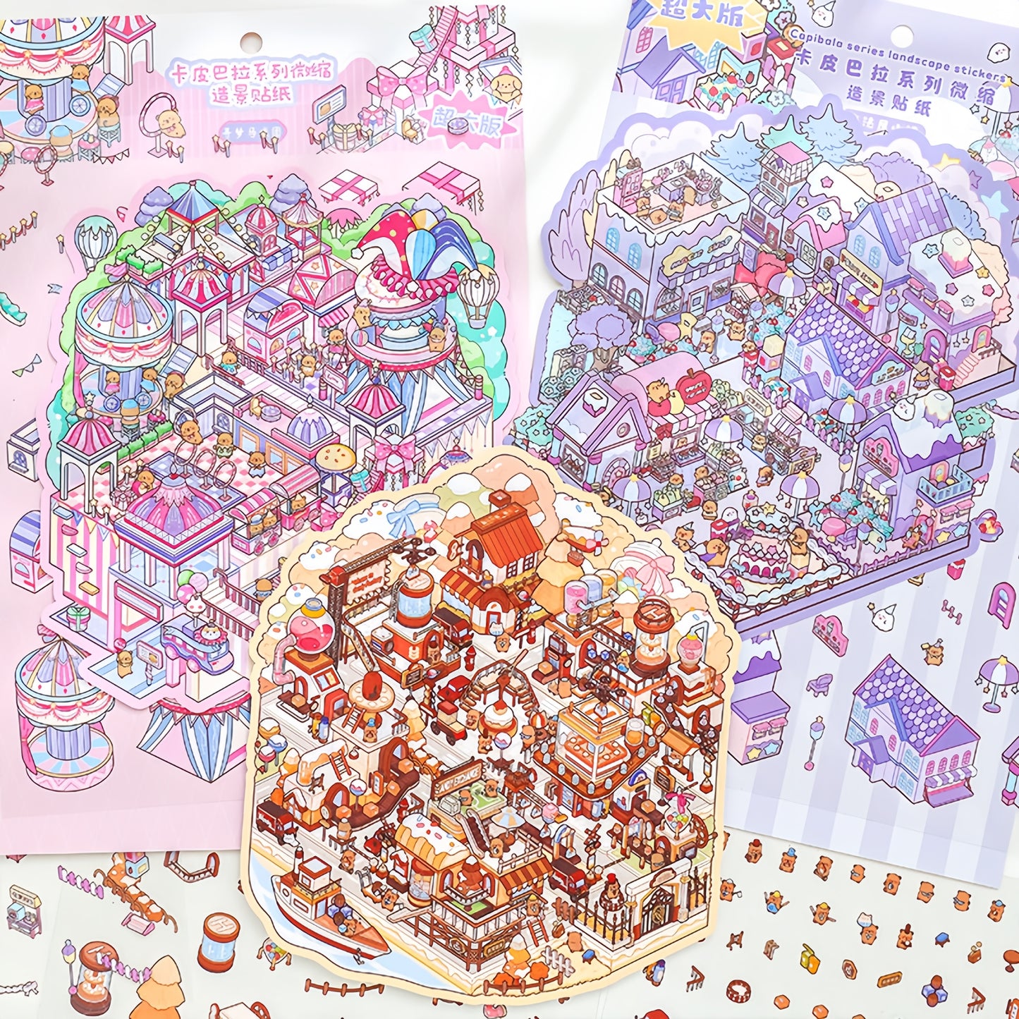 Whimsical Workshops 3D Sticker | 3 Cute Miniature Scenes