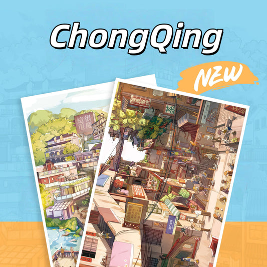 ChongQing 3D Sticker | 2 Cute Miniature Scenes