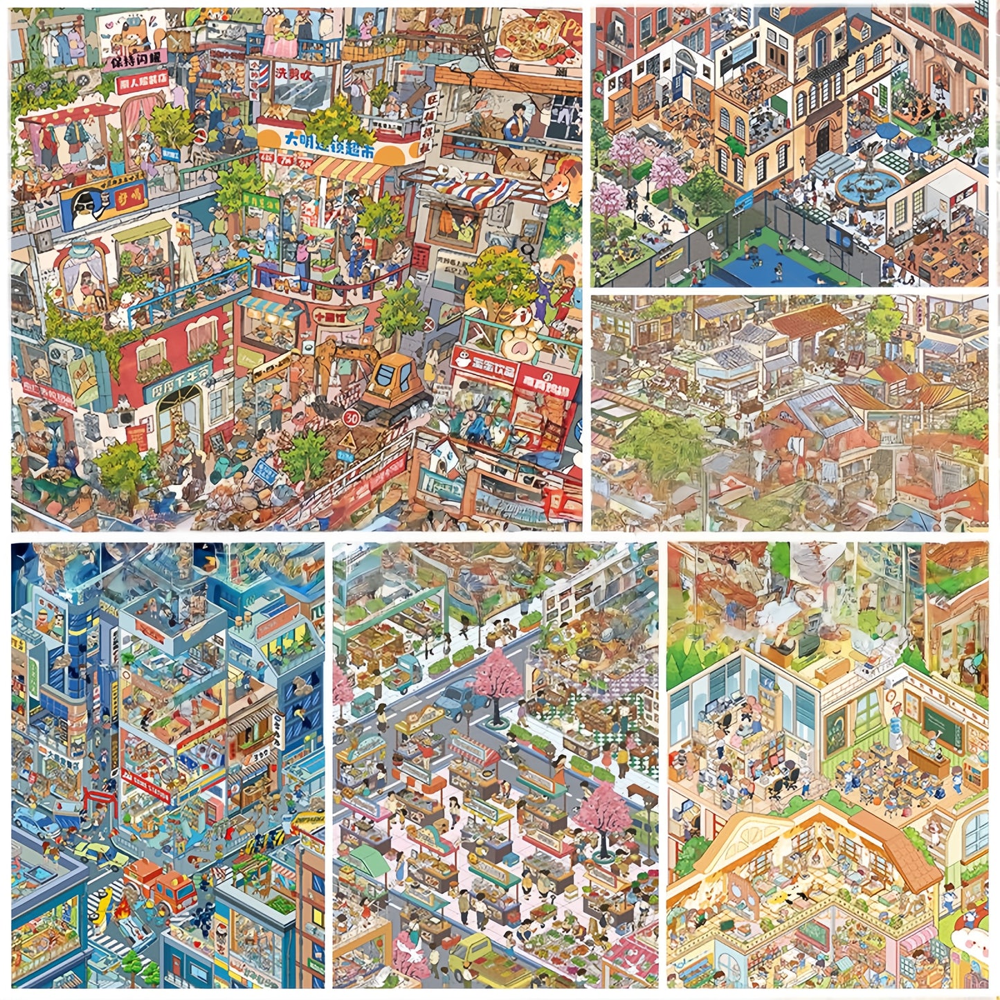 Where Life Unfolds 3D Sticker | 6 Cute Miniature Scenes
