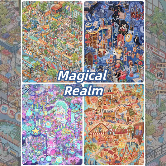 Magical Realm 3D Sticker | 4 Cute Miniature Scenes