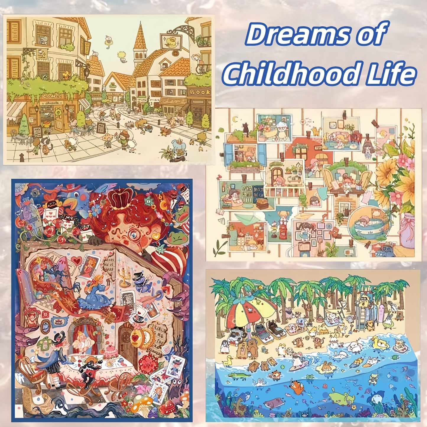 Dreams of Childhood Life 3D Sticker | 4 Cute Miniature Scenes