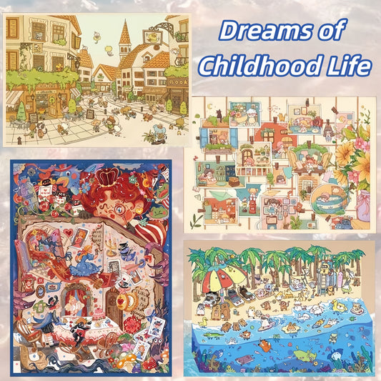 Dreams of Childhood Life 3D Sticker | 4 Cute Miniature Scenes