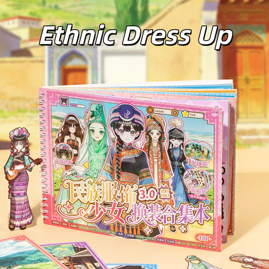 Ethnic Dress Up 3D Sticker Book