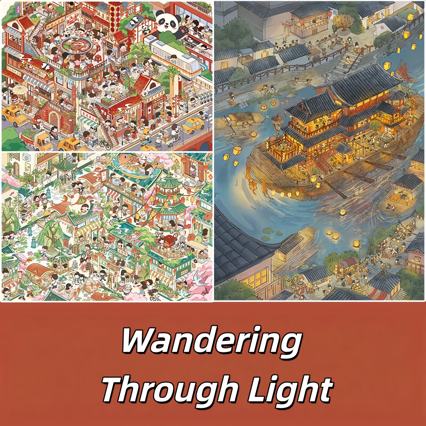 Wandering Through Light 3D Sticker | 3 Cute Miniature Scenes