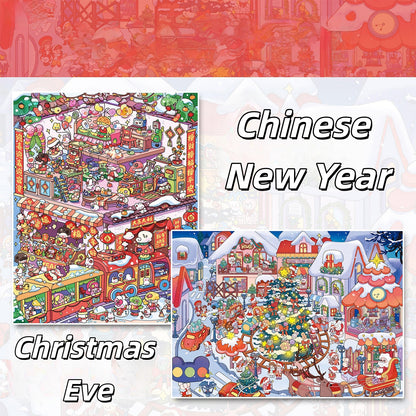 Happy Holidays 3D Sticker | 2 Cute Miniature Scenes
