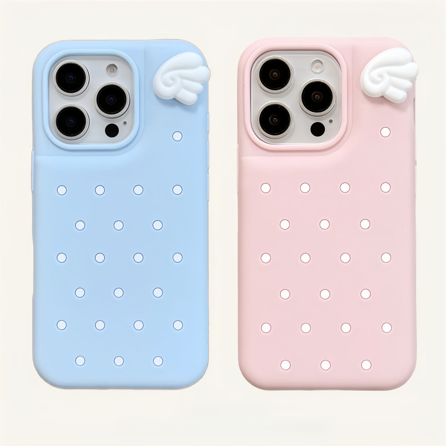 Polka Dot Angel Wings Silicone Phone Case
