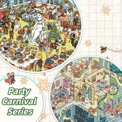 Party Carnival Series 3D Sticker | 2 Cute Miniature Scenes
