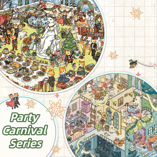 Party Carnival Series 3D Sticker | 2 Cute Miniature Scenes