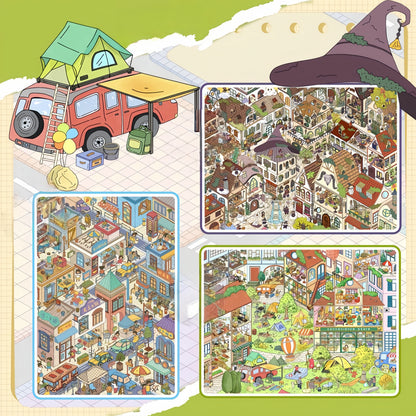 Dream Town 3D Sticker | 3 Cute Miniature Scenes