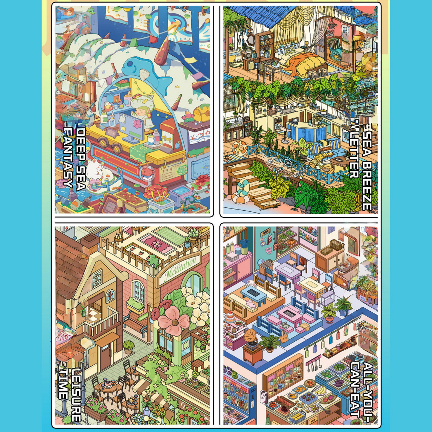 Magic Hour 3D Sticker | 4 Cute Miniature Scenes