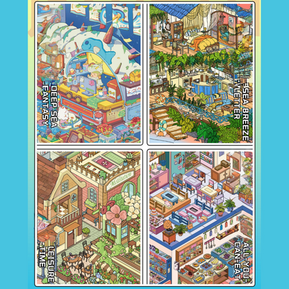 Magic Hour 3D Sticker | 4 Cute Miniature Scenes
