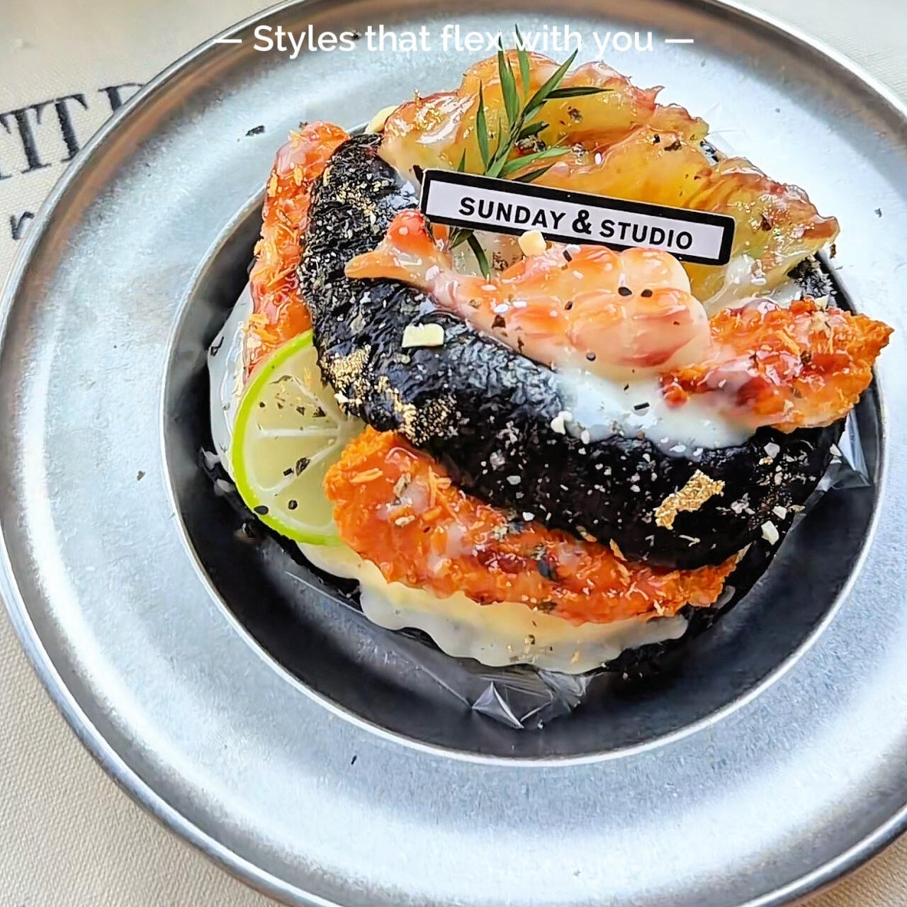 Three-Layer Black Gold Pineapple Fried Chicken Burger Squishy
