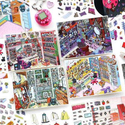 Dream Room 3D Sticker | 4 Cute Miniature Scene