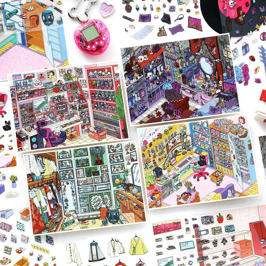 Dream Room 3D Sticker | 4 Cute Miniature Scene