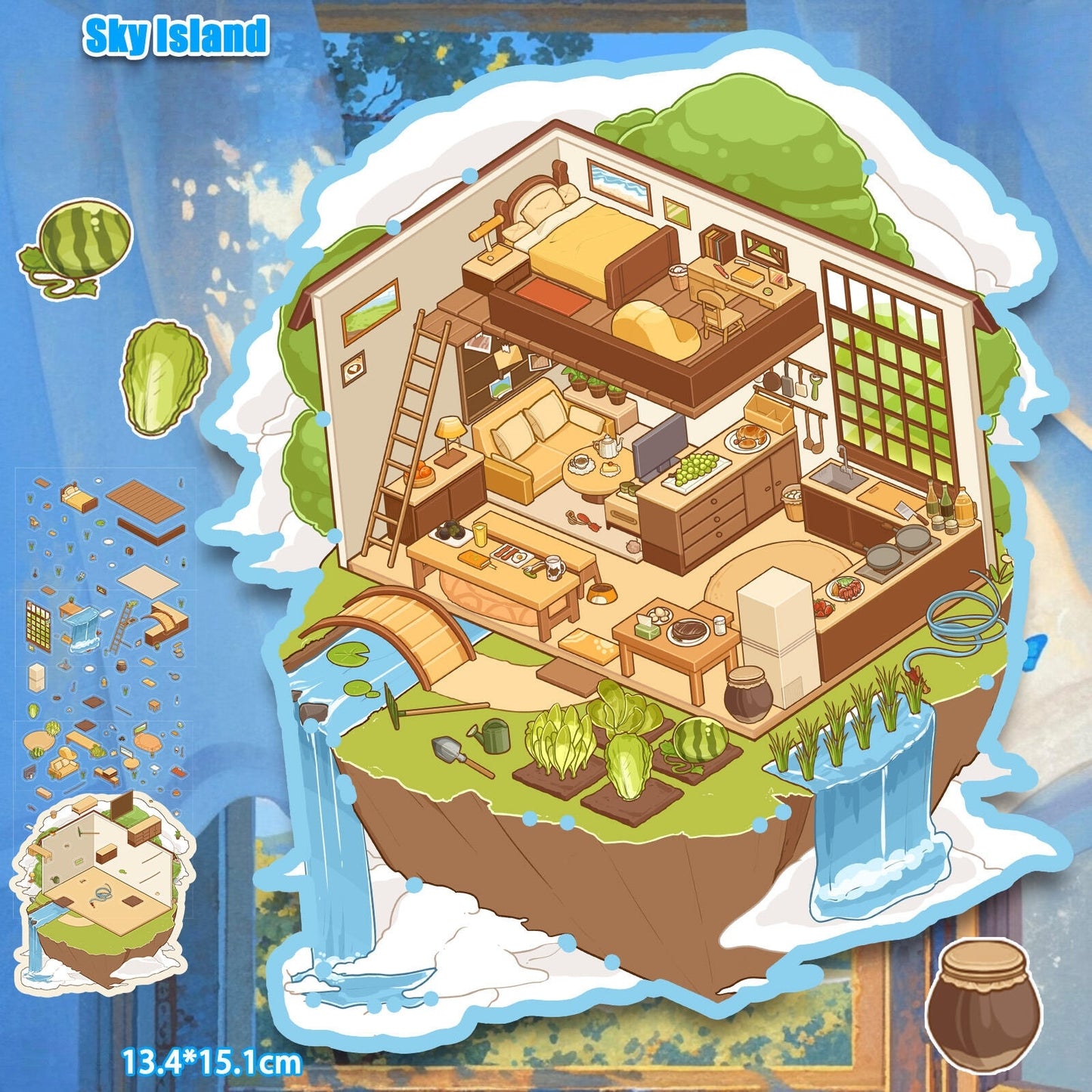 Sky Island 3D Sticker