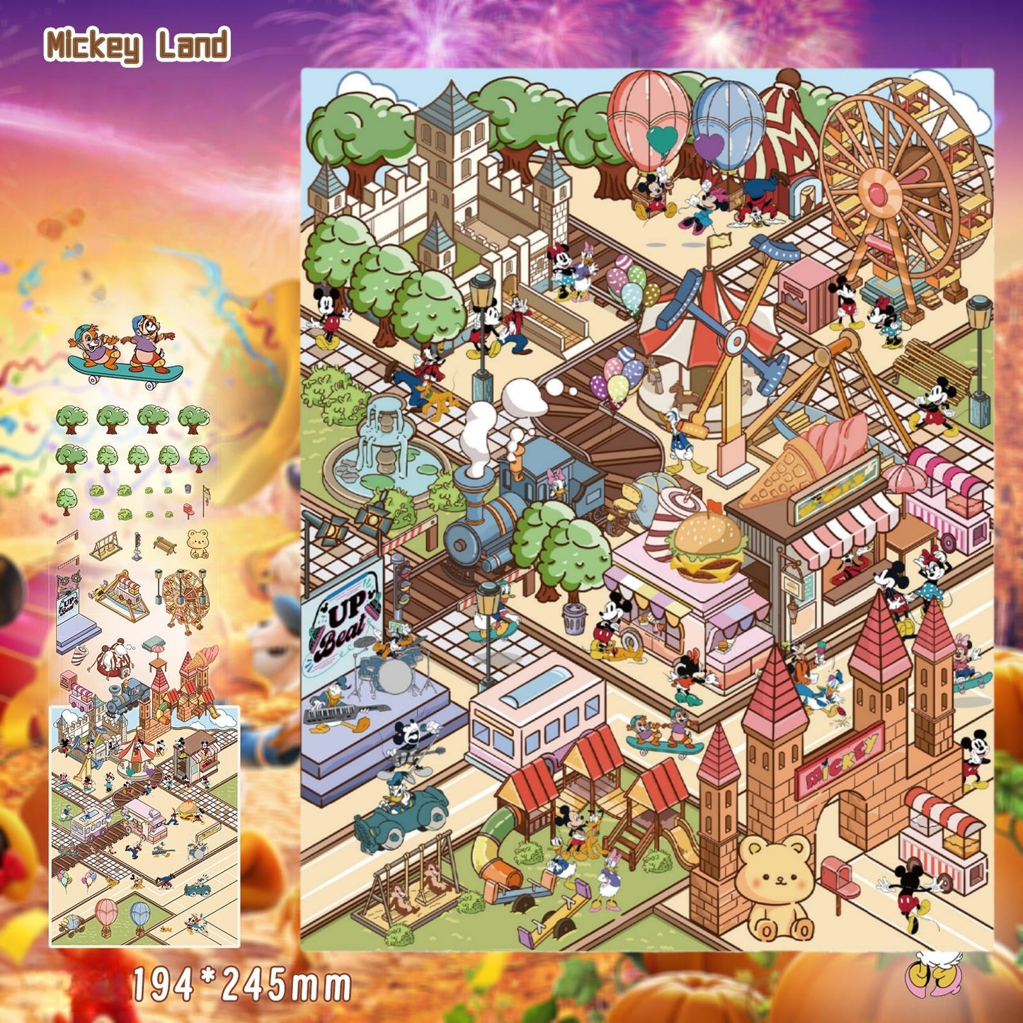 Micky Land 3D Sticker