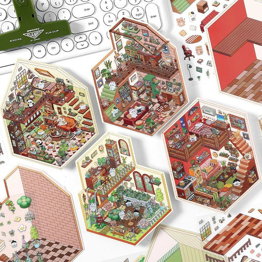 Little Dream House 3D Sticker | 4 Cute Miniature Sticker