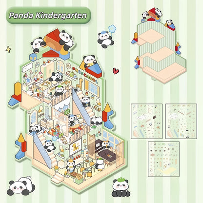 Furry Realms 3D Sticker | 4 Cute Miniature Scenes