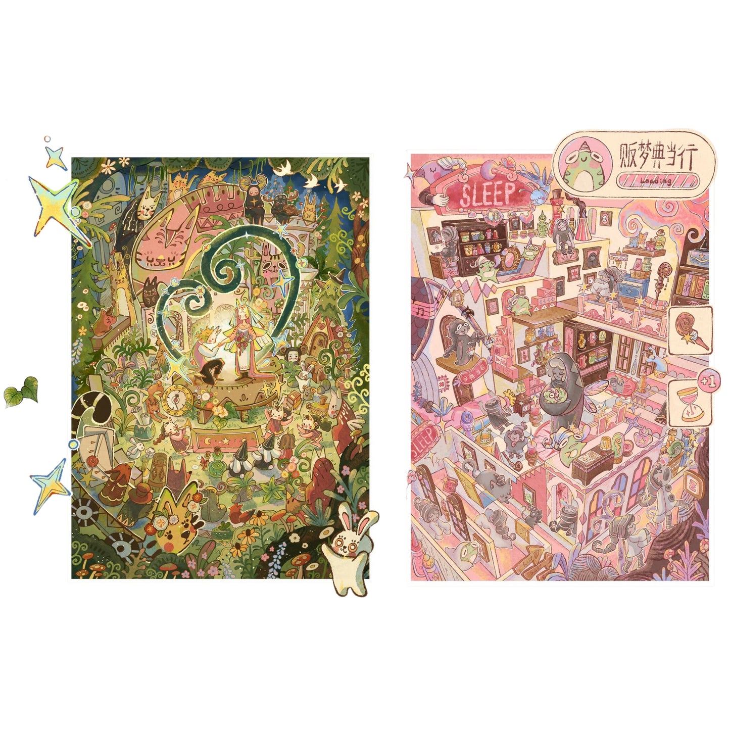 Dreamcore Collection 3D Sticker | 2 Cute Miniature Scenes
