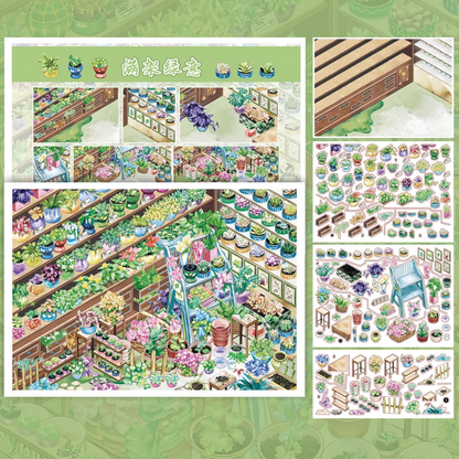 Shade & Shine 3D Sticker | 4 Cute Miniature Scenes