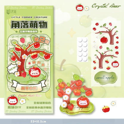 Crystal Friends 3D Stackable Stickers | 4 Cute Miniature Themes