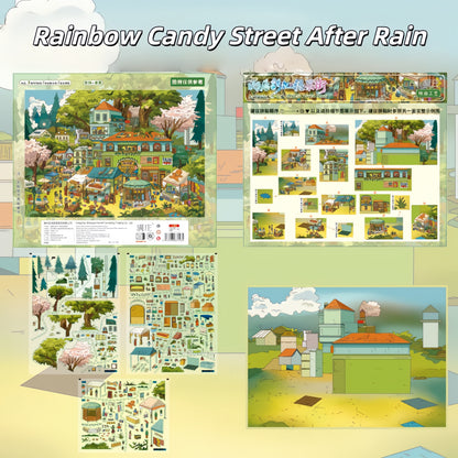 Town Corners 3D Sticker | 6 Cute Miniature Scenes