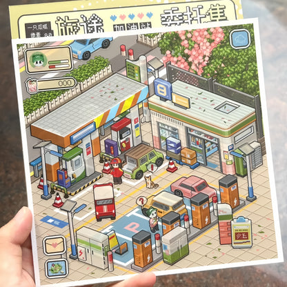 Stopover Collection 3D Sticker | 2 Cute Miniature Scenes