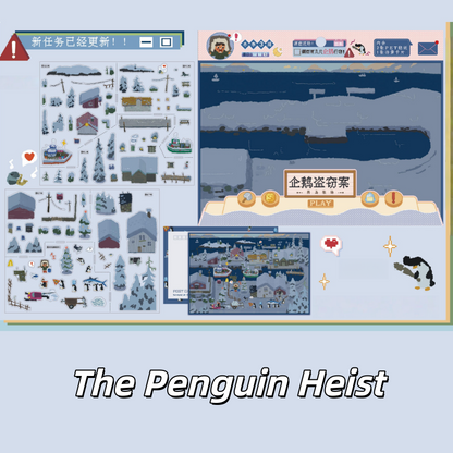 Pixel Island 3D Sticker | 5 Cute Miniature Scenes