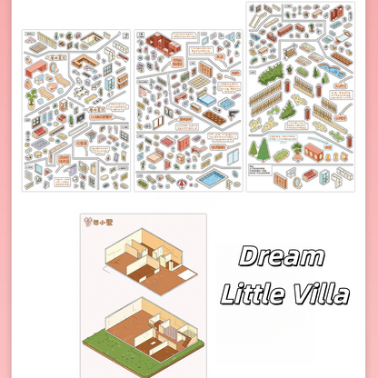 Dreamy Homes 3D Sticker | 2 Cute Miniature Scenes