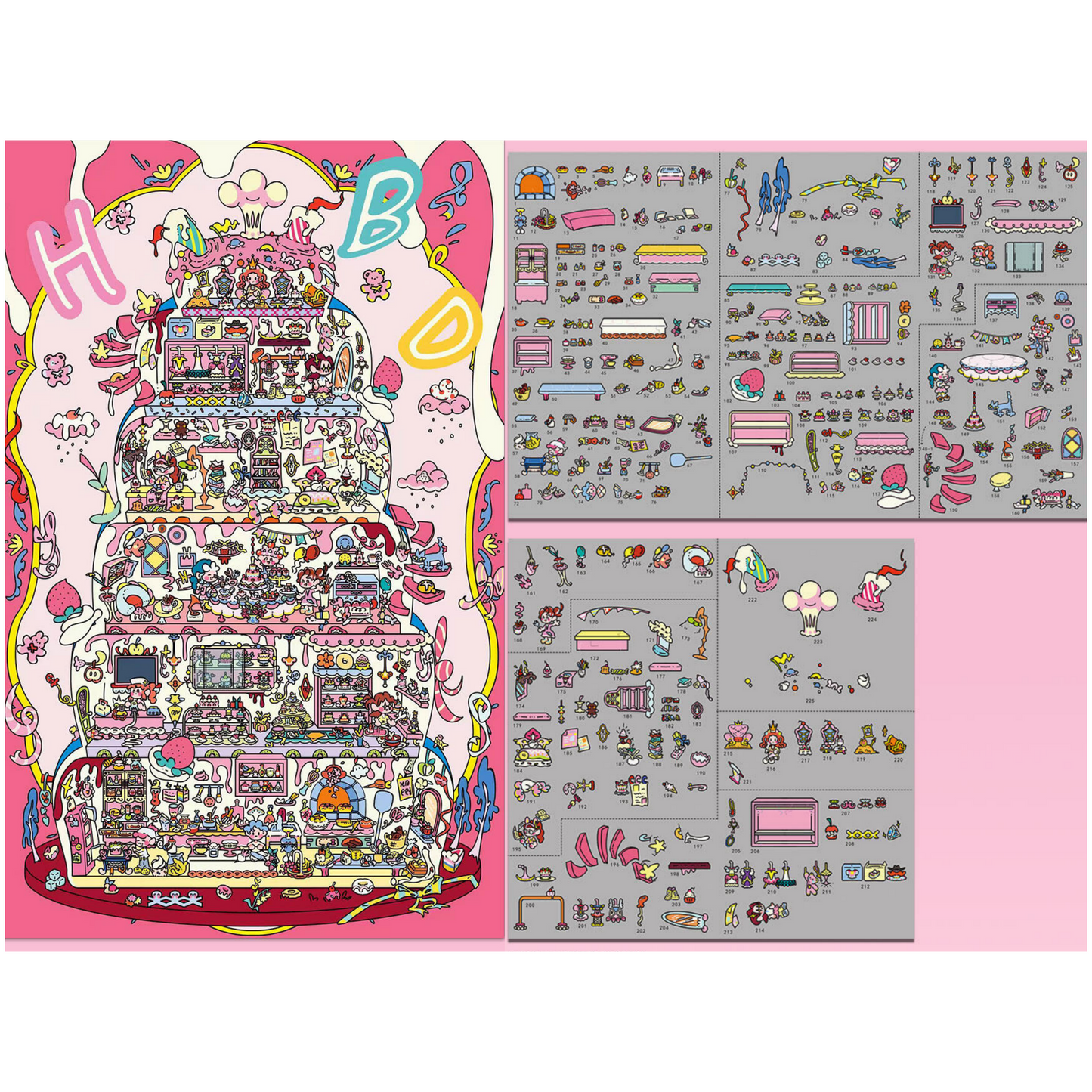 Stops Along the Way 3D Sticker | 4 Cute Miniature Scenes