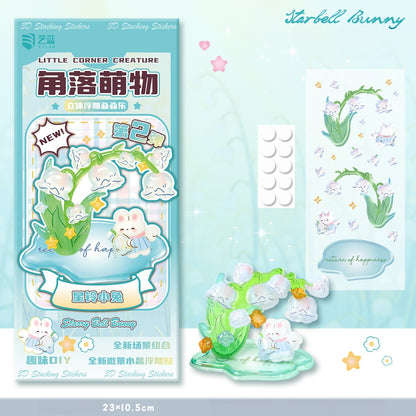 Crystal Friends 3D Stackable Stickers | 4 Cute Miniature Themes
