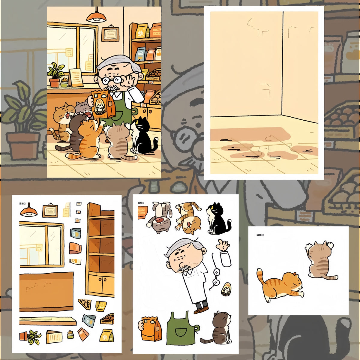 Pocket Comics 3D Sticker | 4 Cute Miniature Scenes