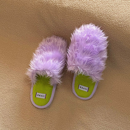 Long Pile Indoor Silent Non-Slip Slippers