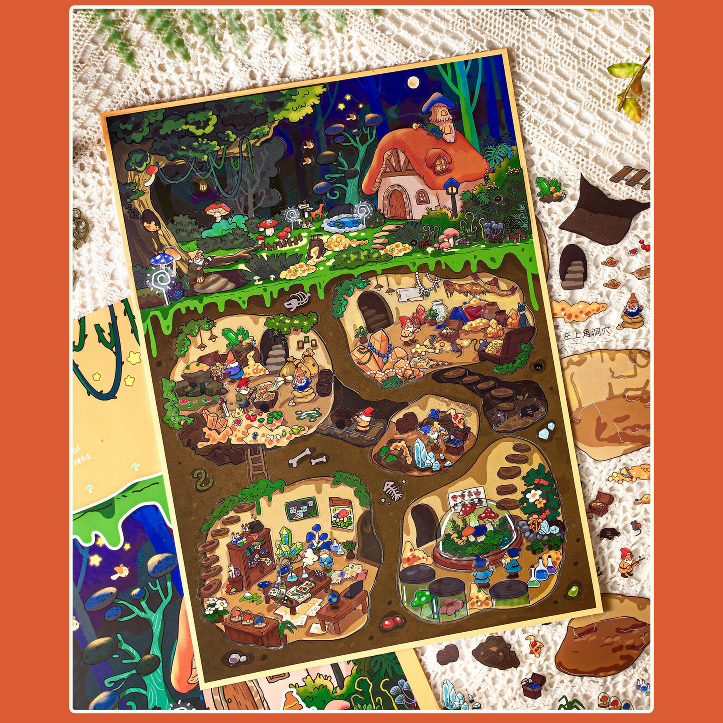 Little Folk Diaries 3D Sticker | 2 Cute Miniature Scenes