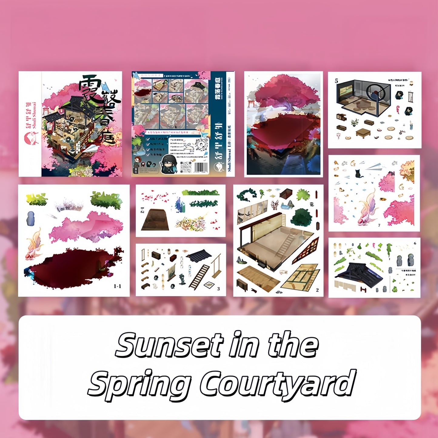 Sunset Whispers 3D Sticker | 2 Cute Miniature Scenes