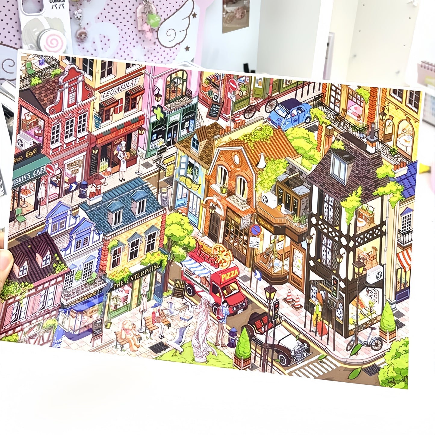 Vintage Town 3D Sticker