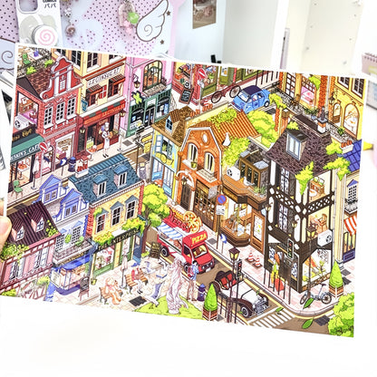 Vintage Town 3D Sticker