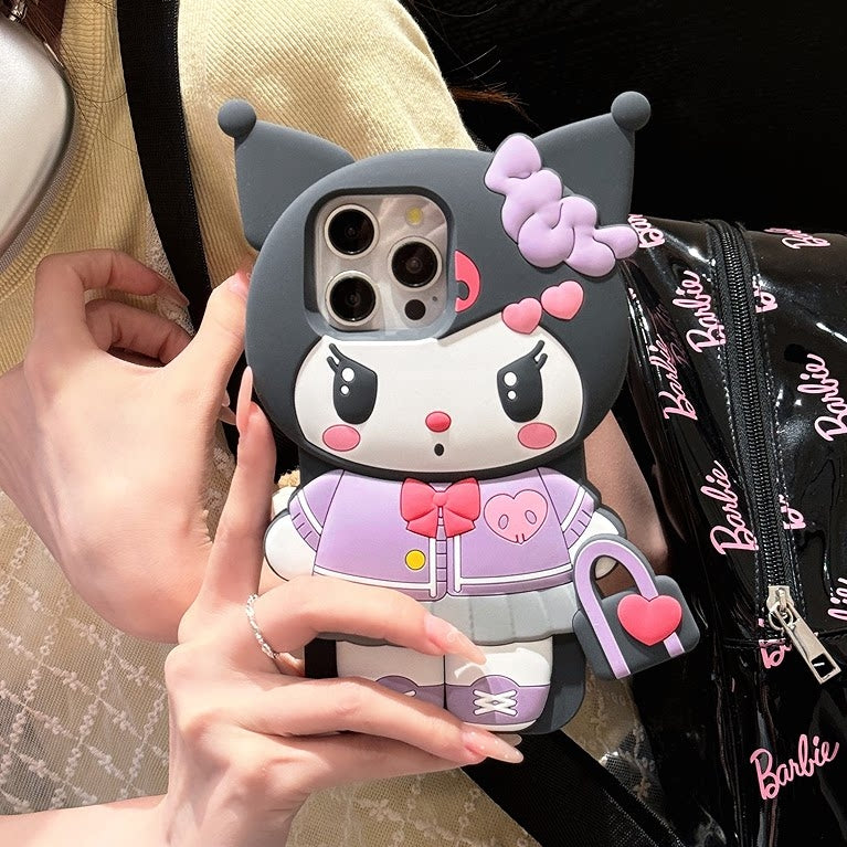 Cute Animal Holding a Bag Silicone Phone Case