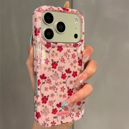 Pink Gilt Flowers Acrylic Phone Case