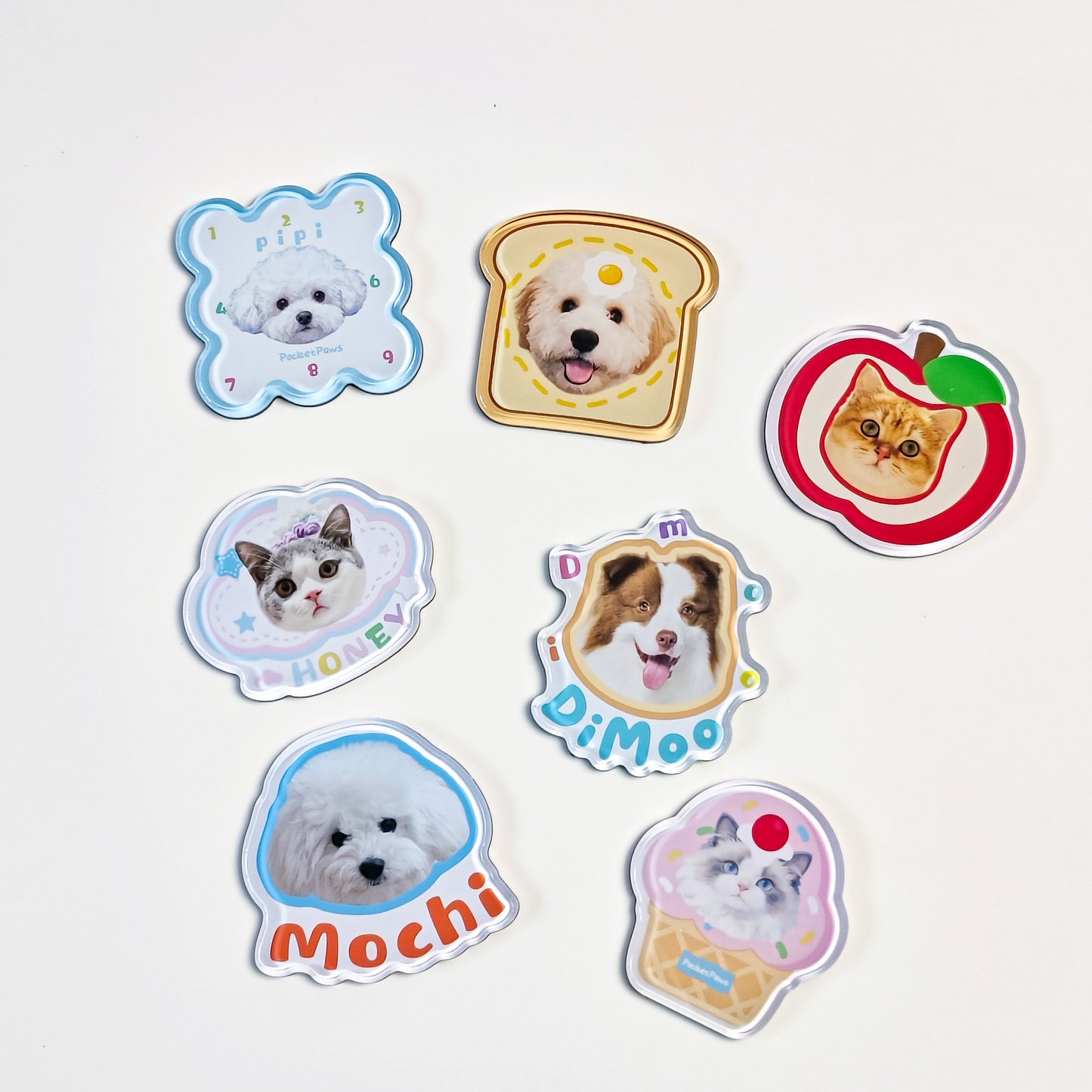Custom Pet Photo Acrylic Bag Charm Keychain