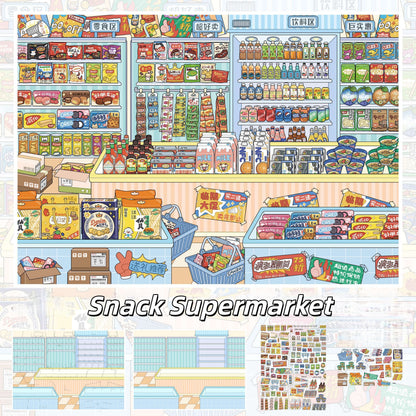 Shelf Display 3D Sticker | 2 Cute Miniature Scenes