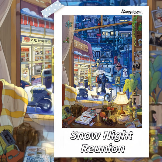 Winter Love Song 3D Sticker | 3 Cute Miniature Scenes