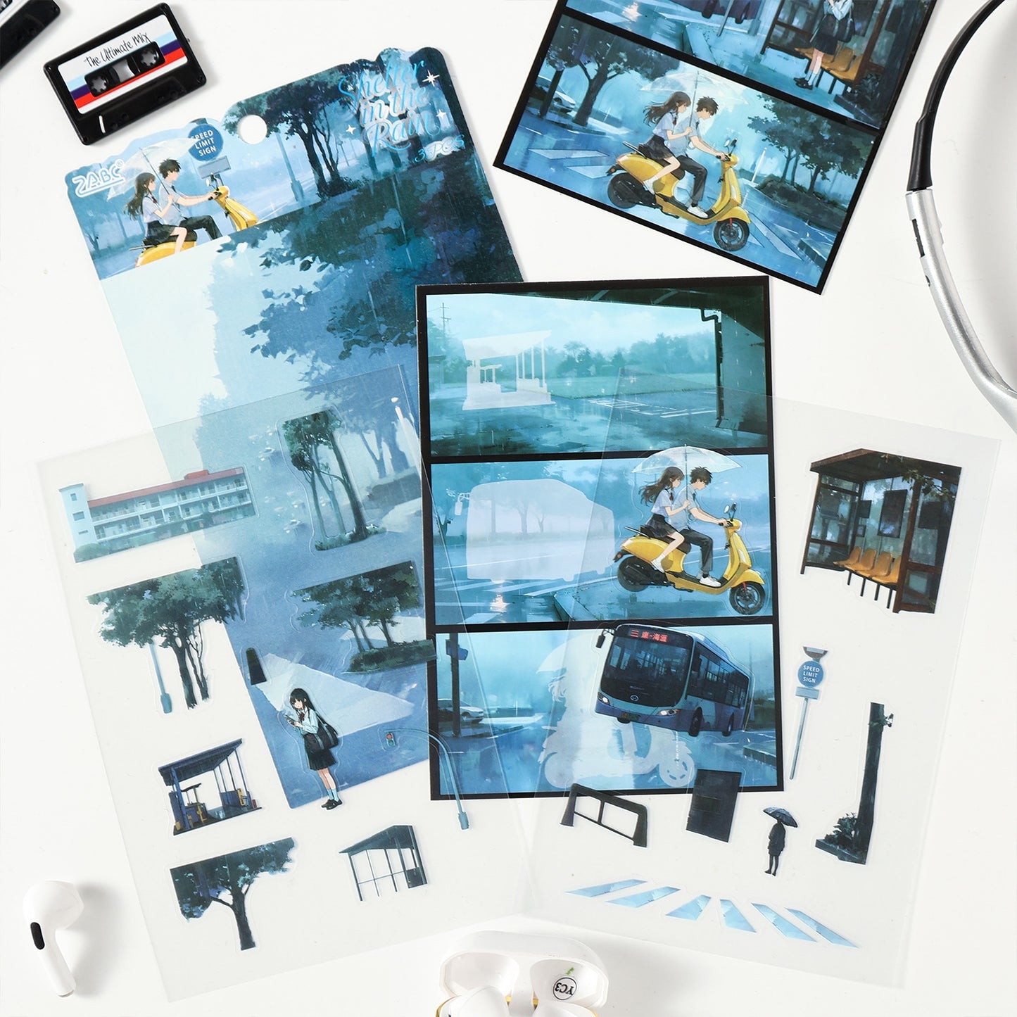 Youth Time 3D Sticker | 6 Cute Miniature Scenes