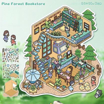 Cute Daily Life 3D Sticker | 4 Cute Miniature Scenes