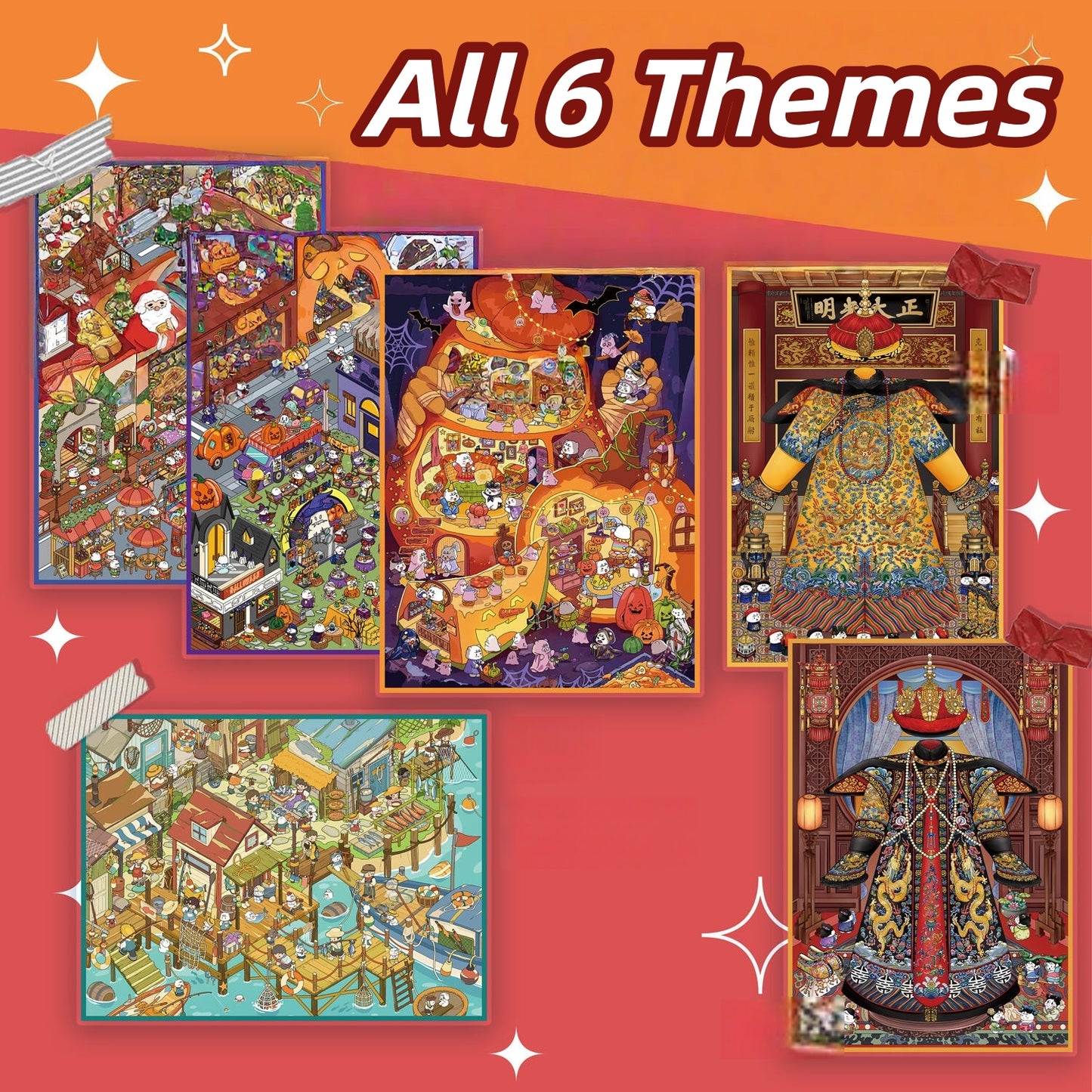 Colorful Life 3D Sticker | 6 Cute Miniature Scenes