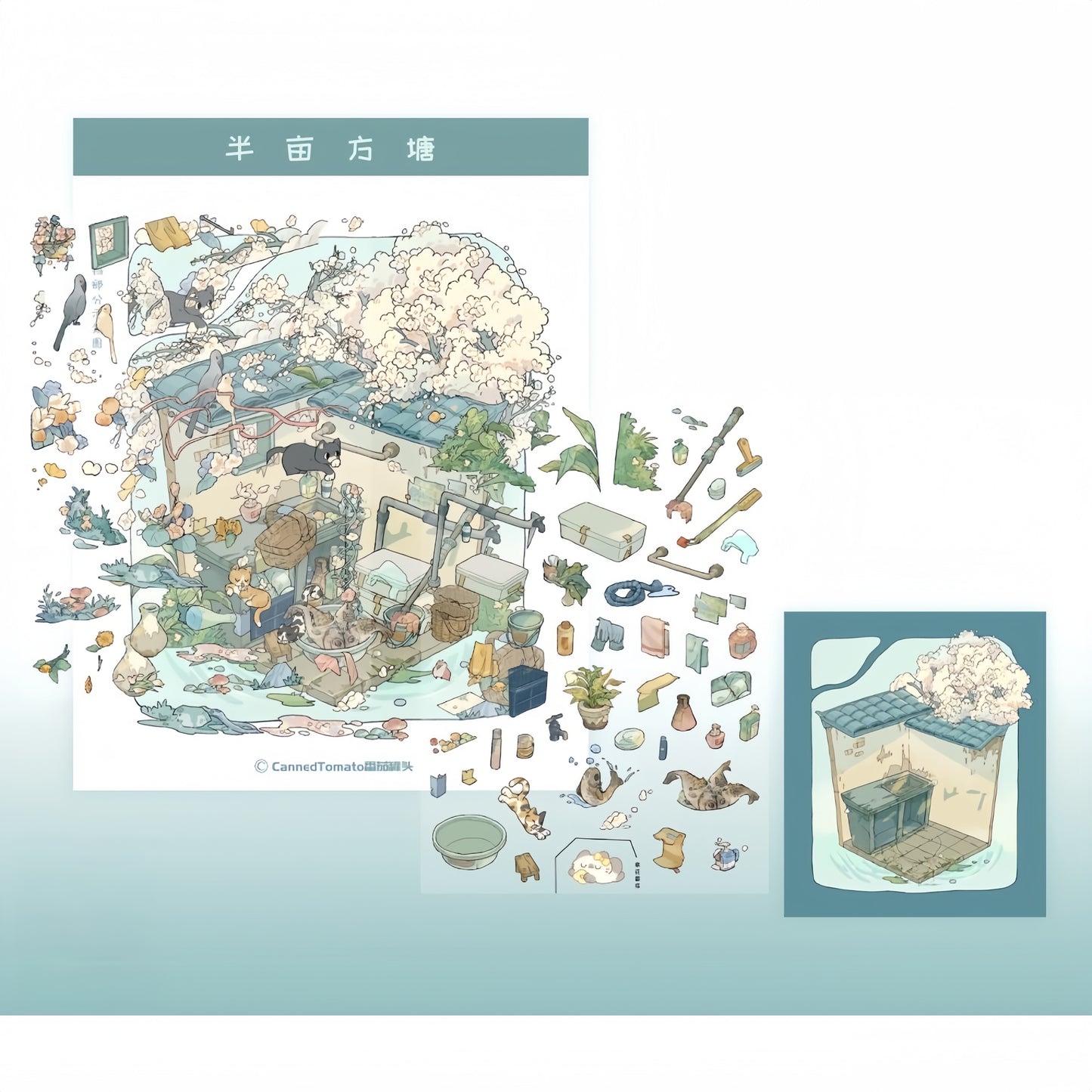 Nature Poems 3D Sticker | 5 Cute Miniature Scenes