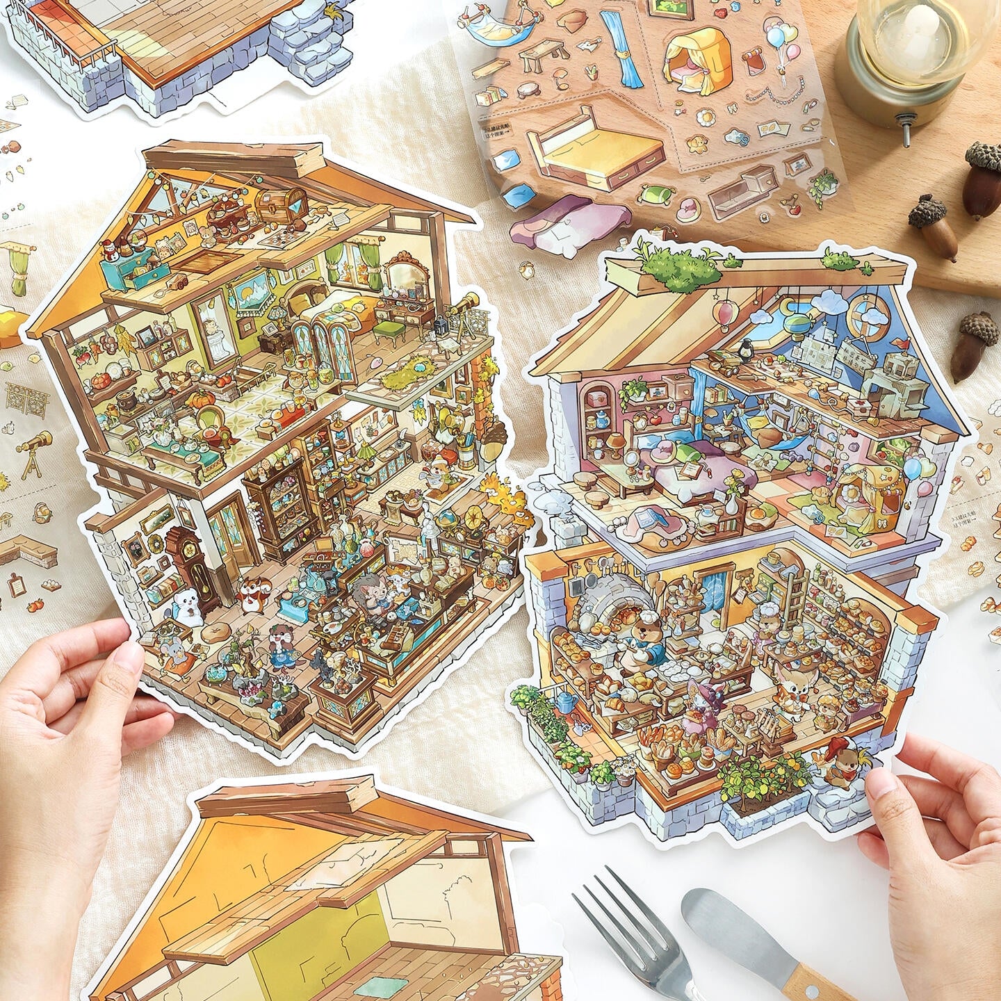 Tides & Tales 3D Sticker | 4 Cute Miniature Scenes